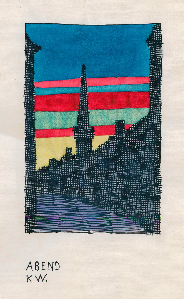Aften, ca. 1921 (akvarel) af Karl Wiener