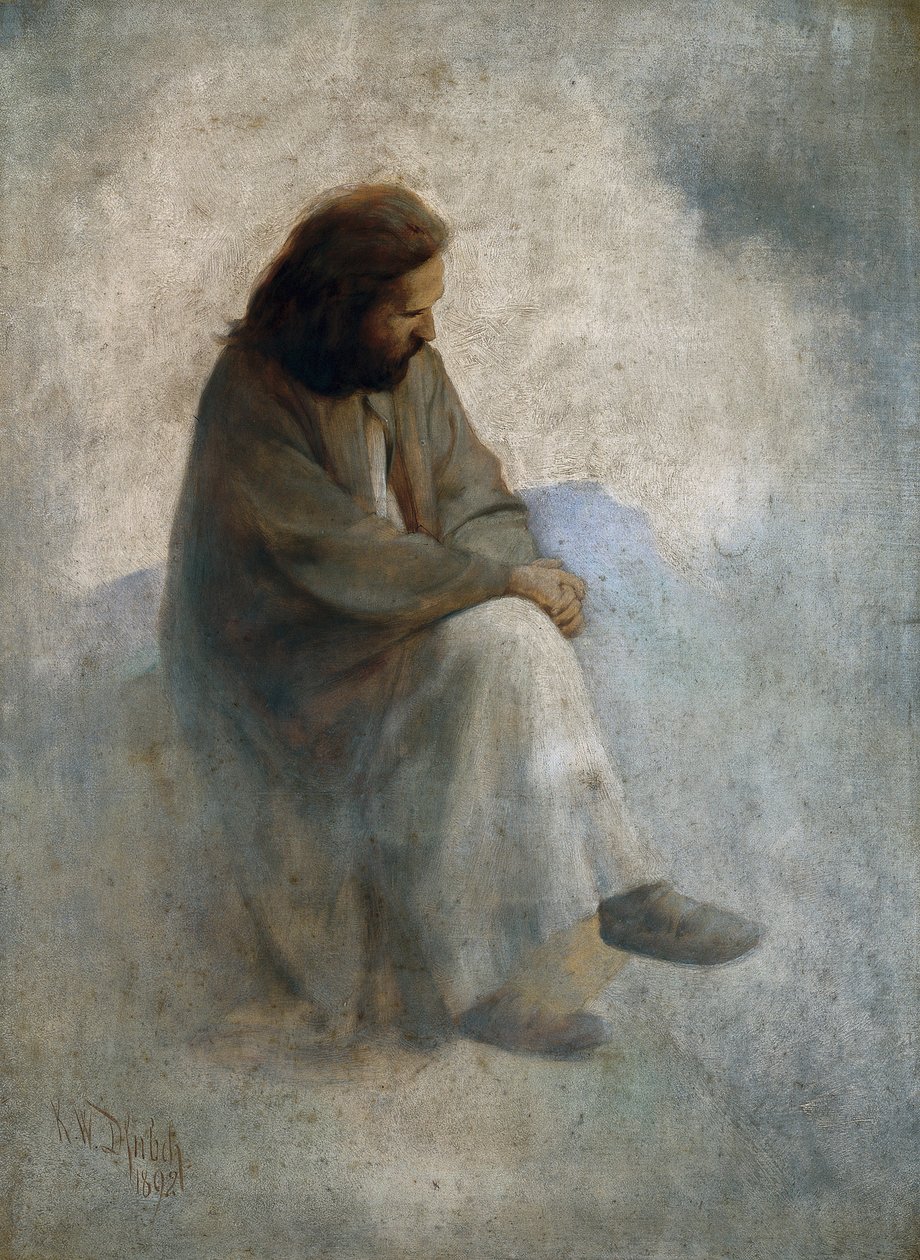 Selvportræt som Kristus, af Diefenbach, Karl Wilhelm (1851-1913). Olie på lærred af Karl Wilhelm Diefenbach