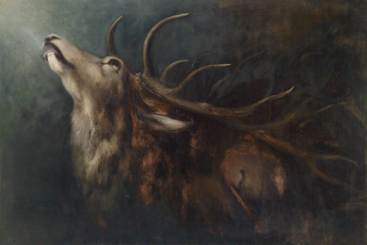 Døende rådyr af Karl Wilhelm Diefenbach