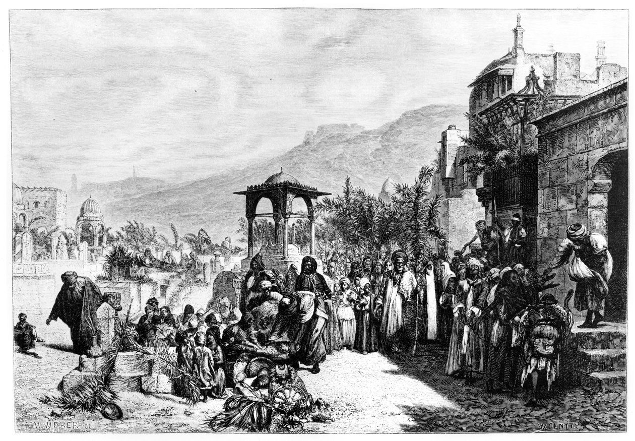 Fordeling af datoer på en kirkegård i Kairo, 1881 af Karl Wilhelm Gentz