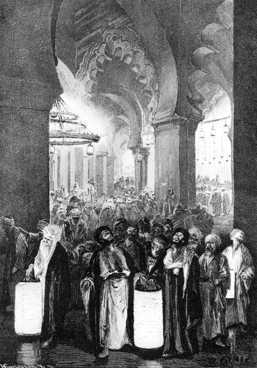 Bønnen under en nat af Ramadan, 1881 af Karl Wilhelm Gentz