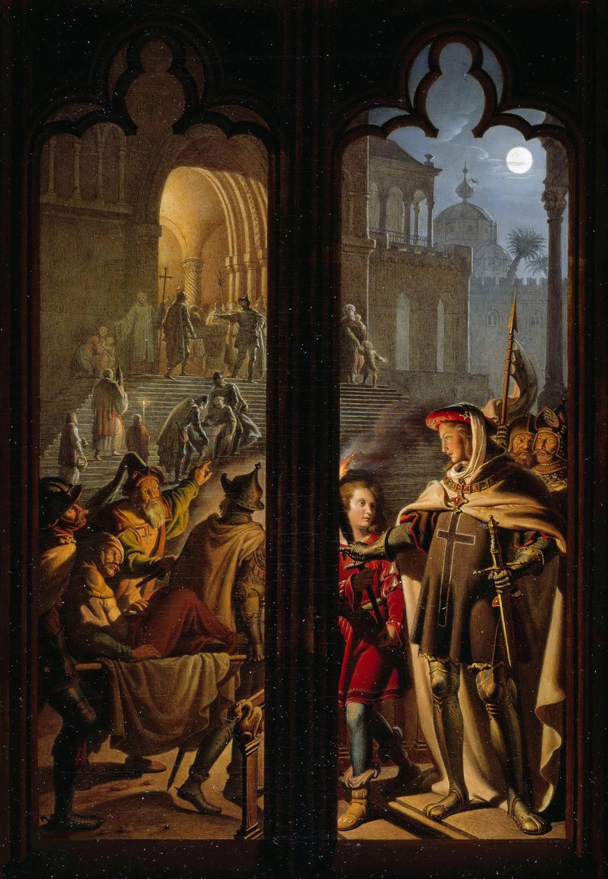 Teutoniske riddere som ordensmænd i Jerusalem, 1824. af Karl Wilhelm Kolbe the Younger