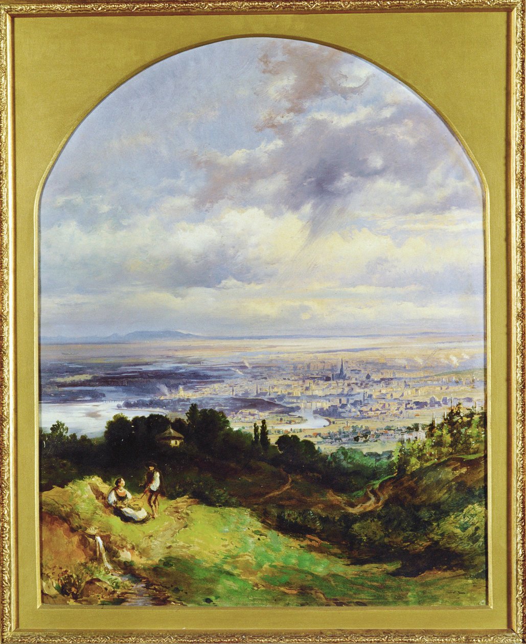 Blick auf Wien - Wien omkring 1860 ... (maleri på lærred) af Karl the Elder Schweninger