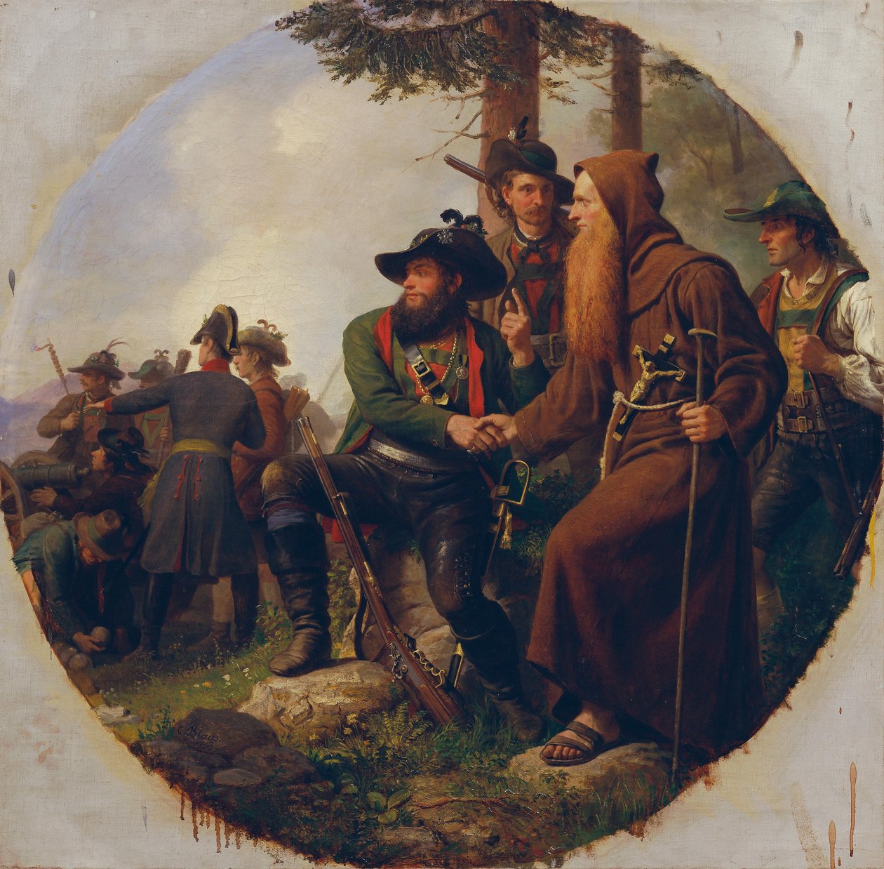 Slaget på Isel-bjerget i 1809 af Karl von Blaas