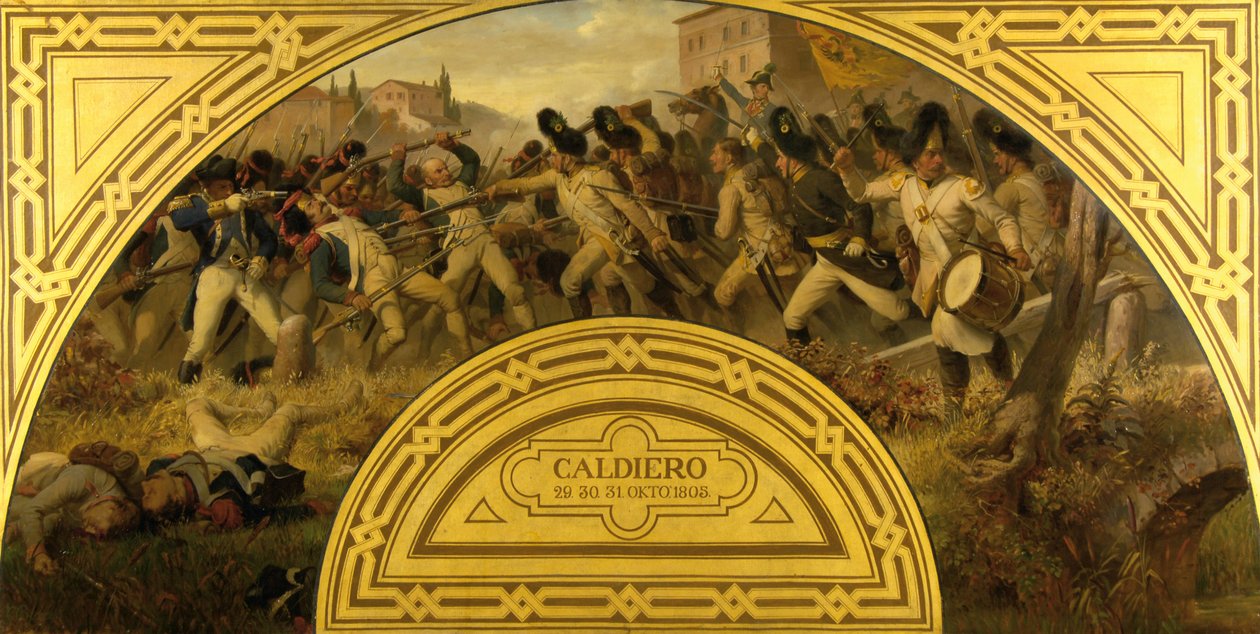 Slaget ved Caldiero 1805 af Karl von Blaas