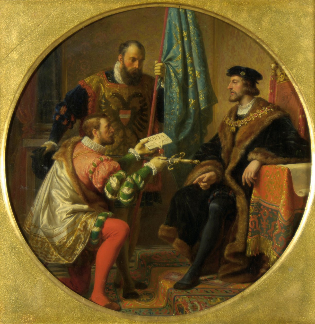 Kejser Karl V og kong Frans I ved Pavia 1525 af Karl von Blaas