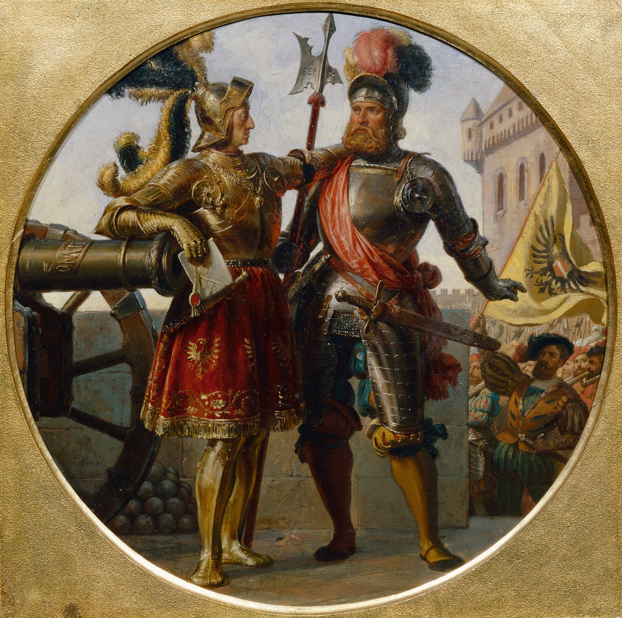 Kejser Maximilian I og Georg von Frundsberg af Karl von Blaas