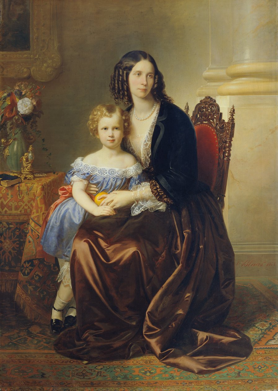 Leonie grevinde Lanckorońska, født grevinde Potocka, med sin søn Karl af Karl von Blaas