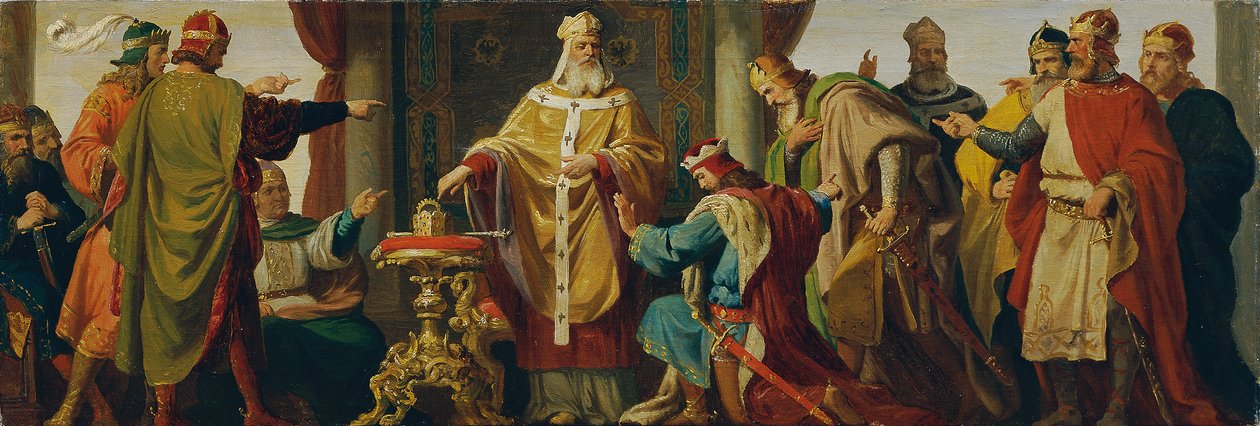Leopold den hellige afviser kejserkronen af Karl von Blaas