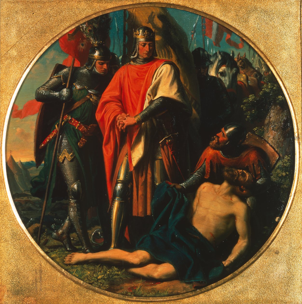 Rudolf I af Habsburg ved liget af Ottokar nær Dürnkrut 1278 af Karl von Blaas