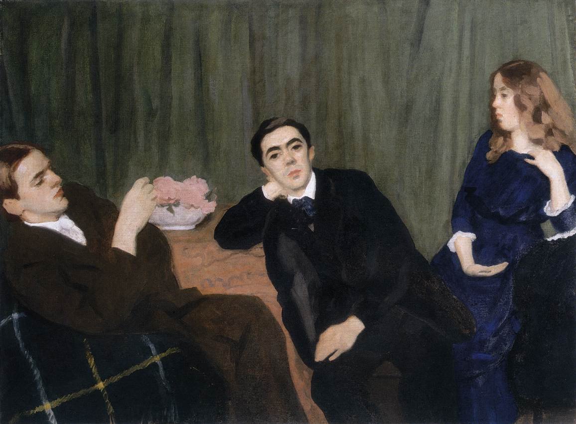 Triple Portrait Sister and Brothers af Károly Ferenczy