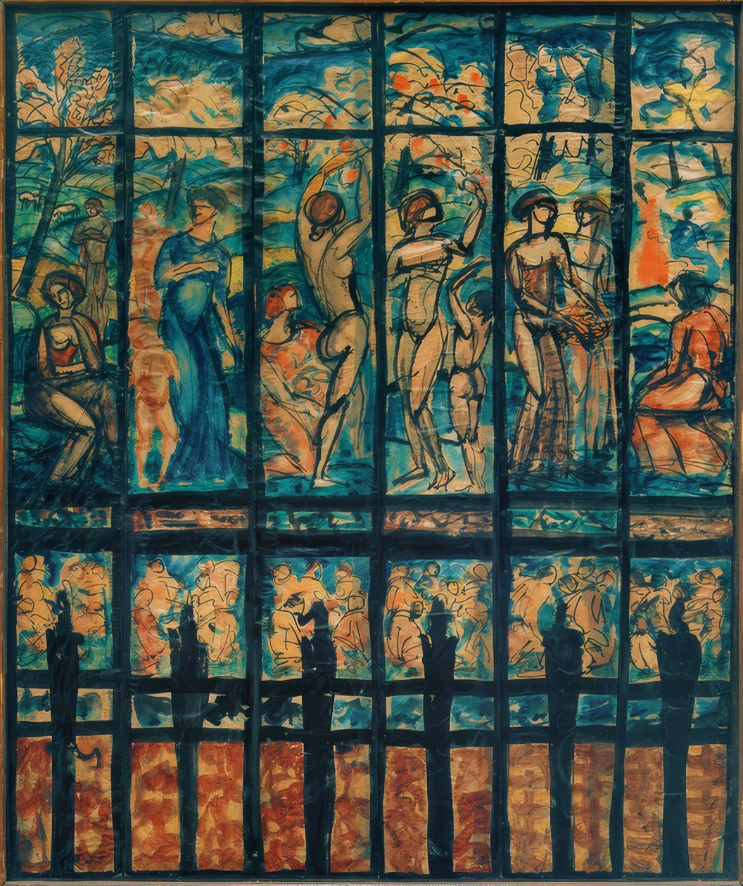 Design til farvet glasvindue af Karoly Kernstok
