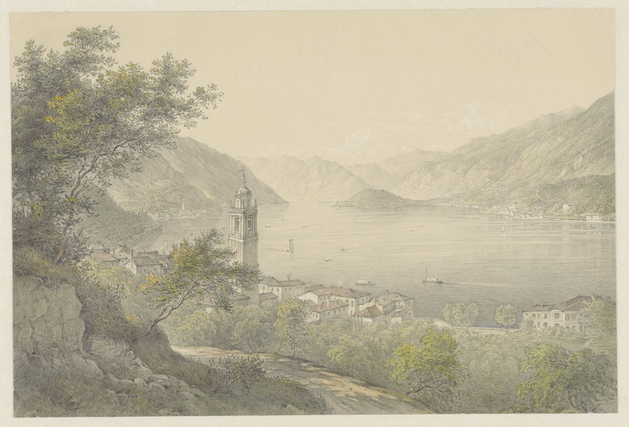 Bellagio ved Comosøen af Karoly Lajos Libay