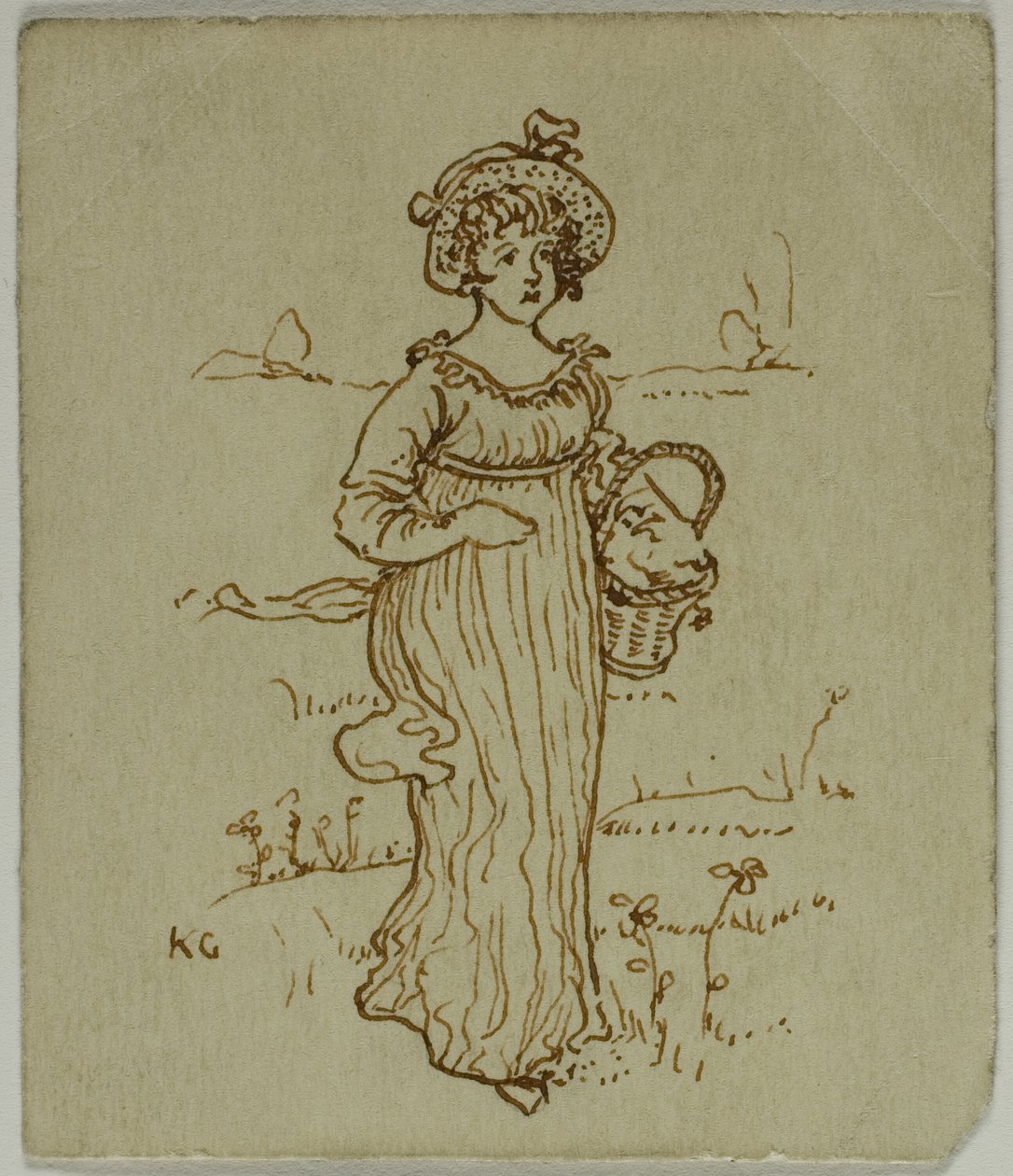 Pige med kurv af Kate Greenaway