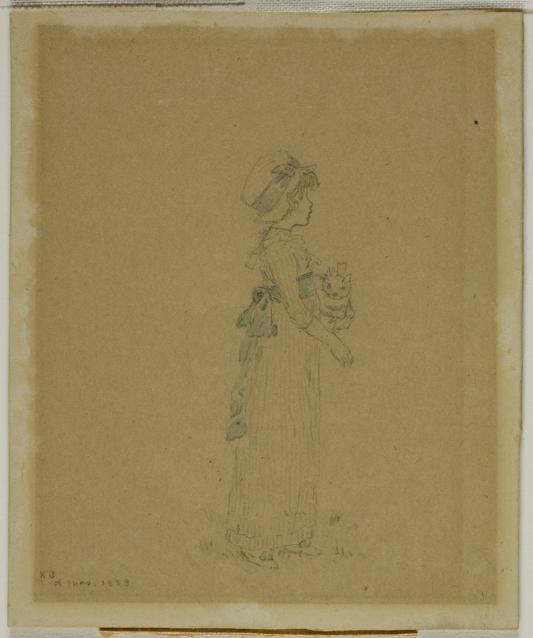 Pige med kat af Kate Greenaway