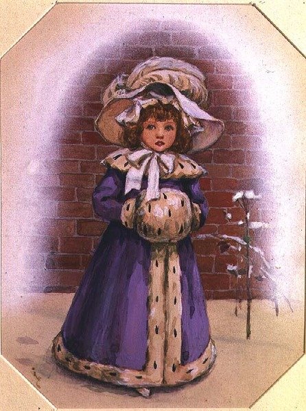 Pige med en muffe af Kate Greenaway
