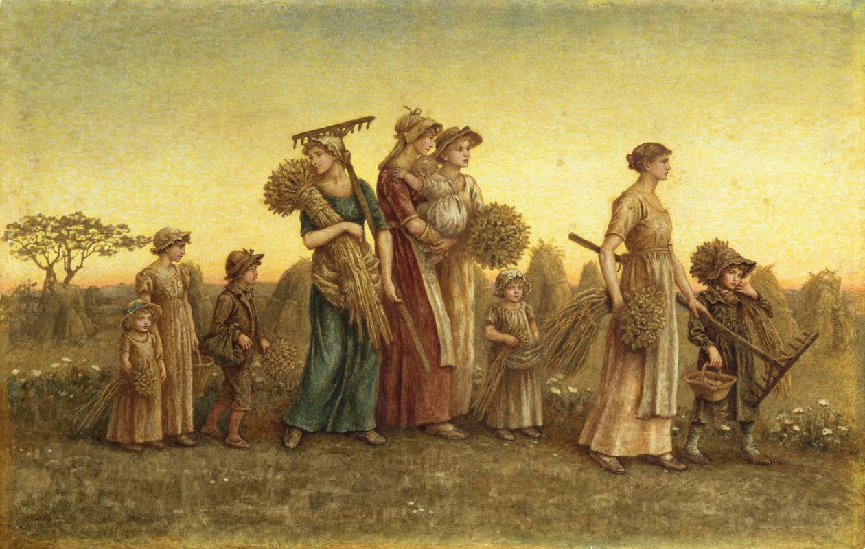 Gleaners Going Home (akvarel ombord) af Kate Greenaway