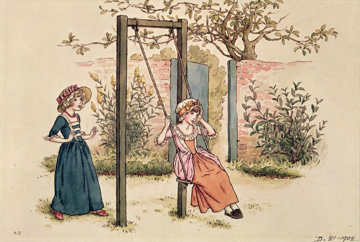 Illustration til St. Valentines Day, 1914 (wc på papir) af Kate Greenaway