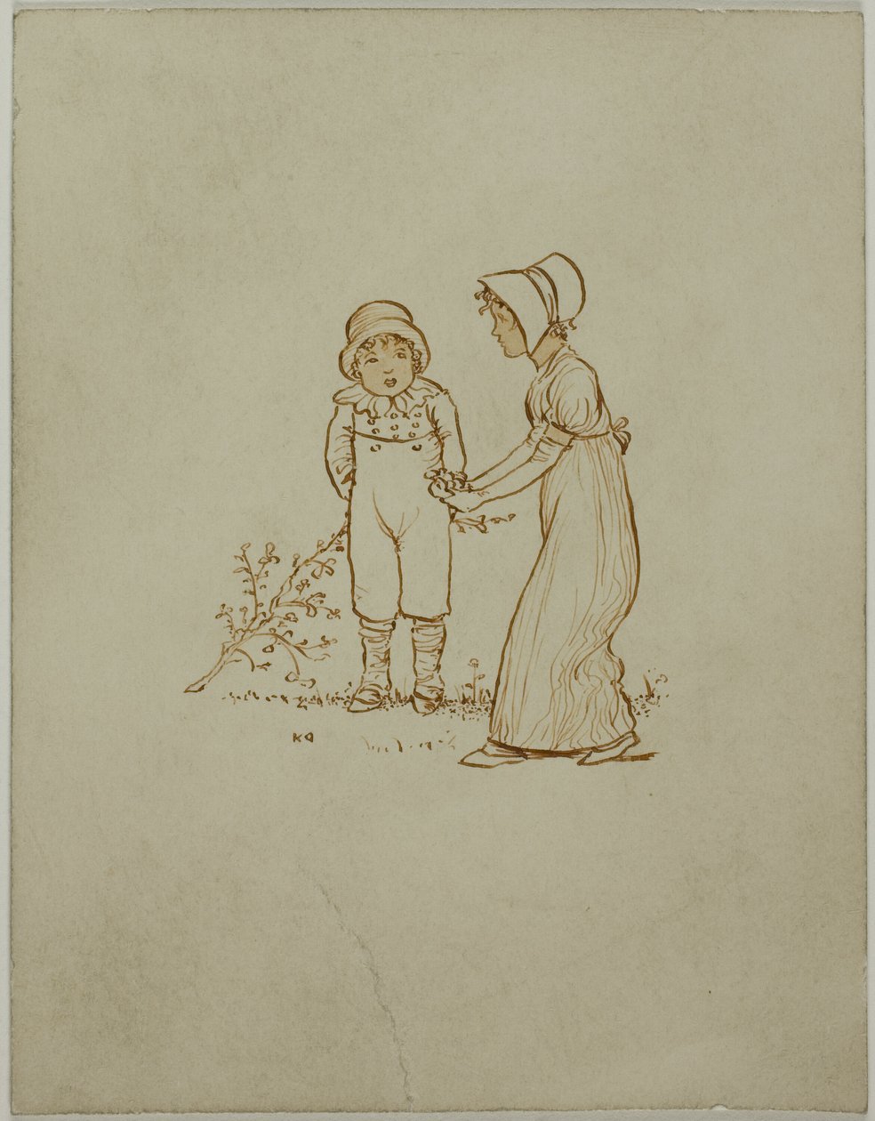 Lille dreng og pige af Kate Greenaway