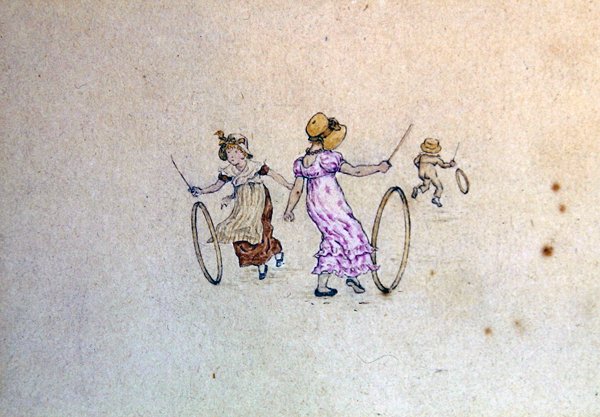 Martsillustration til 1889-almanaken af Kate Greenaway