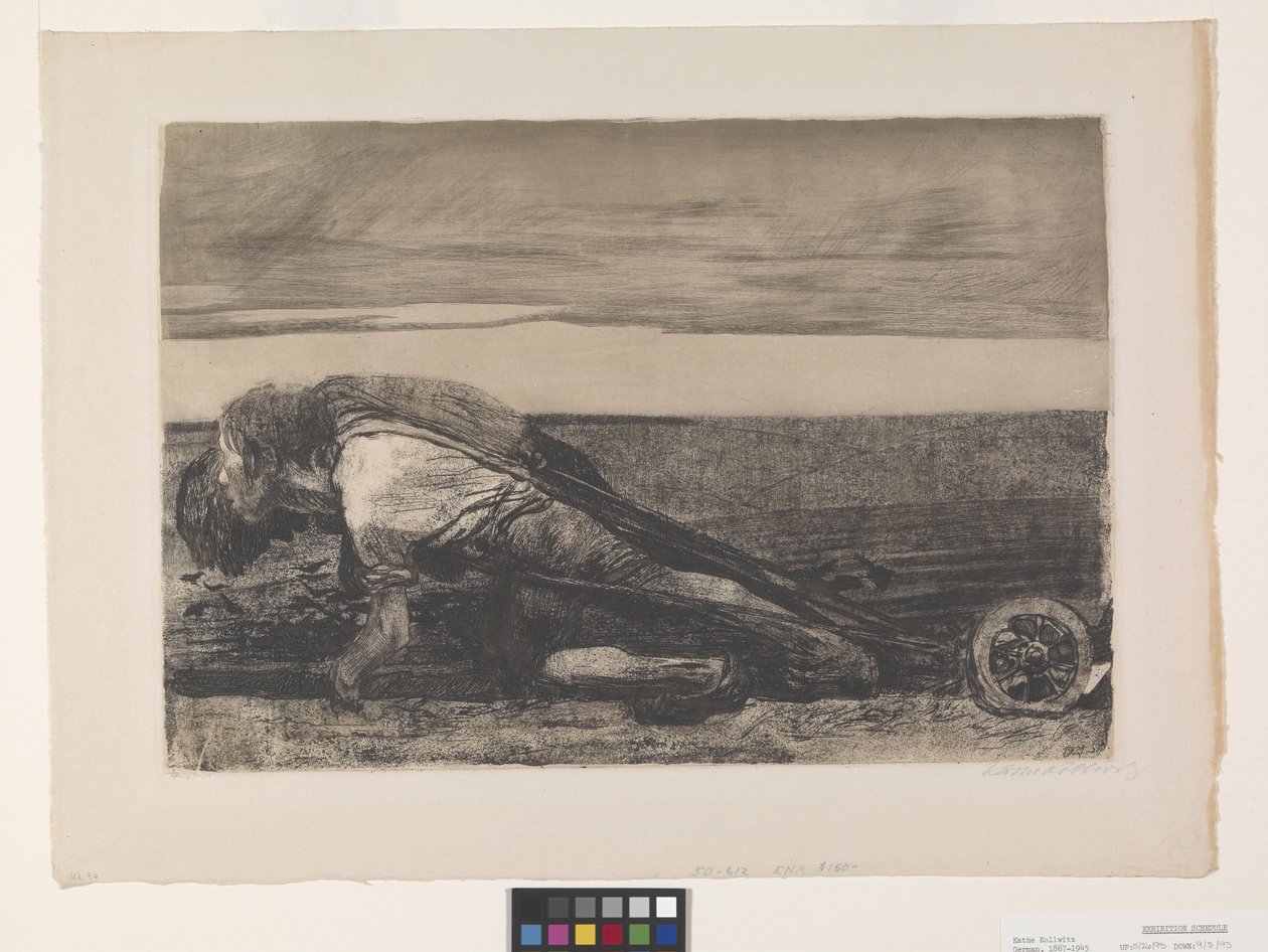 Die Pflüger (Plovmændene) (ætsning og akvatint på chine collé) af Käthe Kollwitz