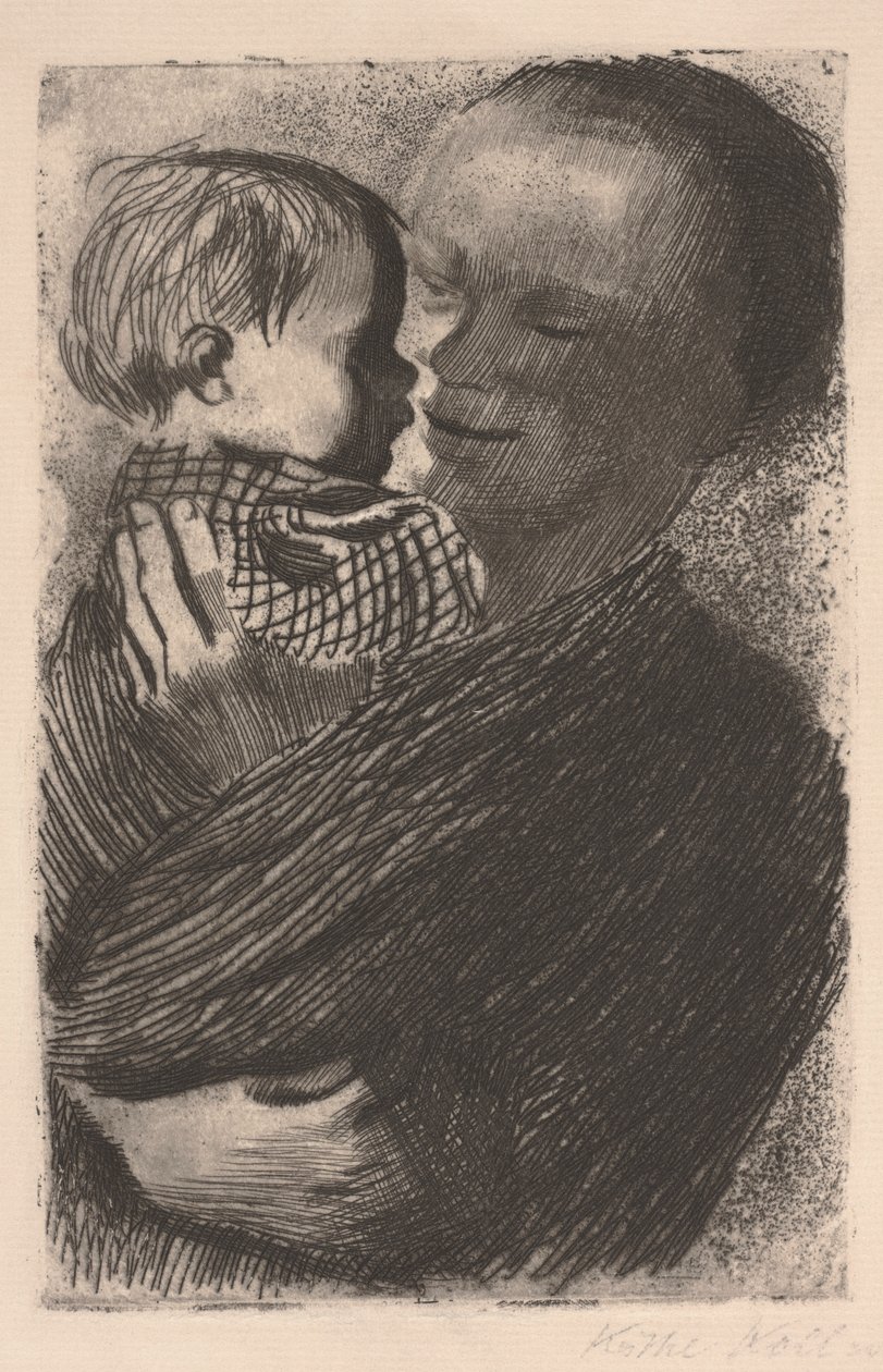 Mor med barn i armene af Käthe Kollwitz