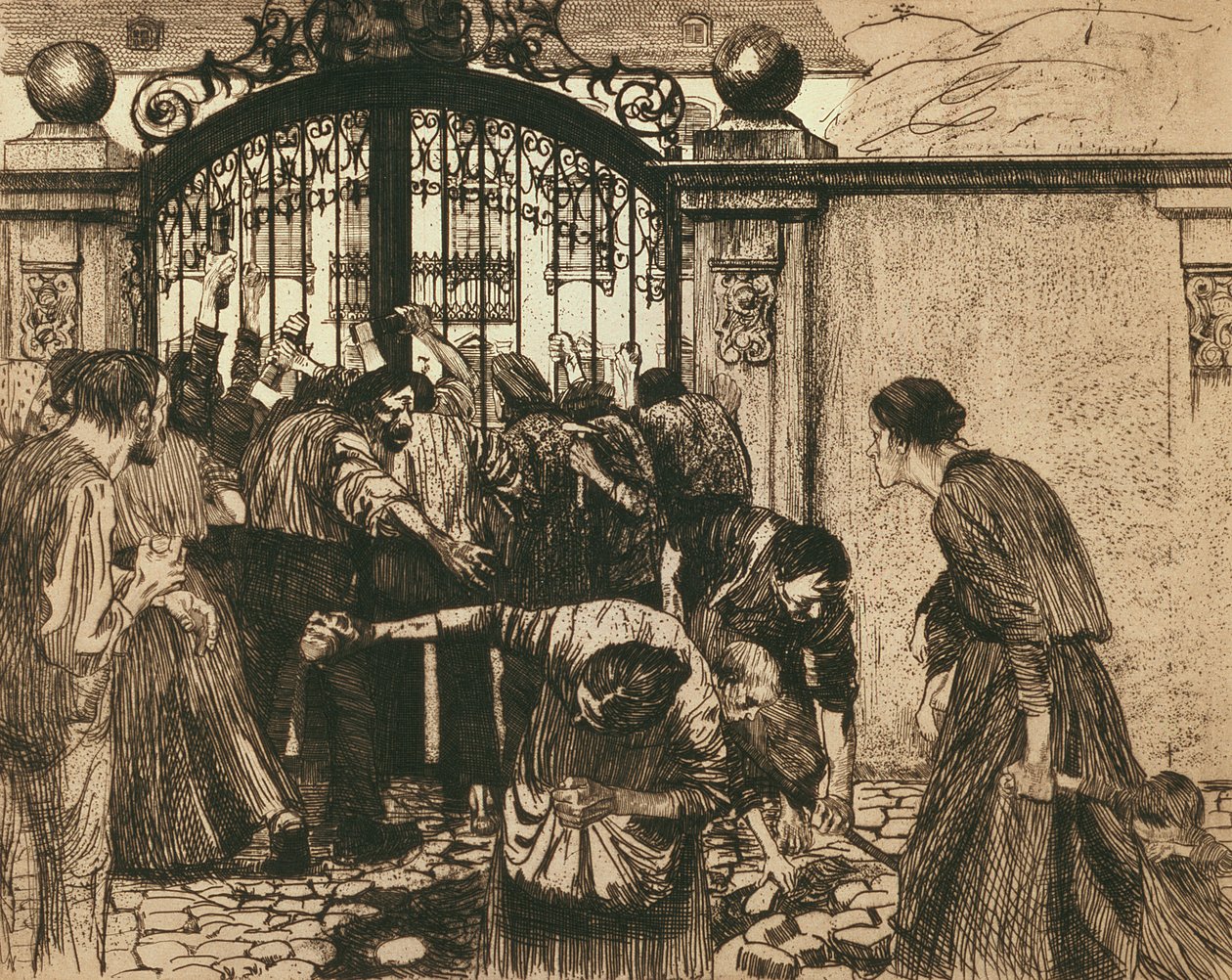 Revolt (By the Gates of a Park), 1897 af Käthe Kollwitz
