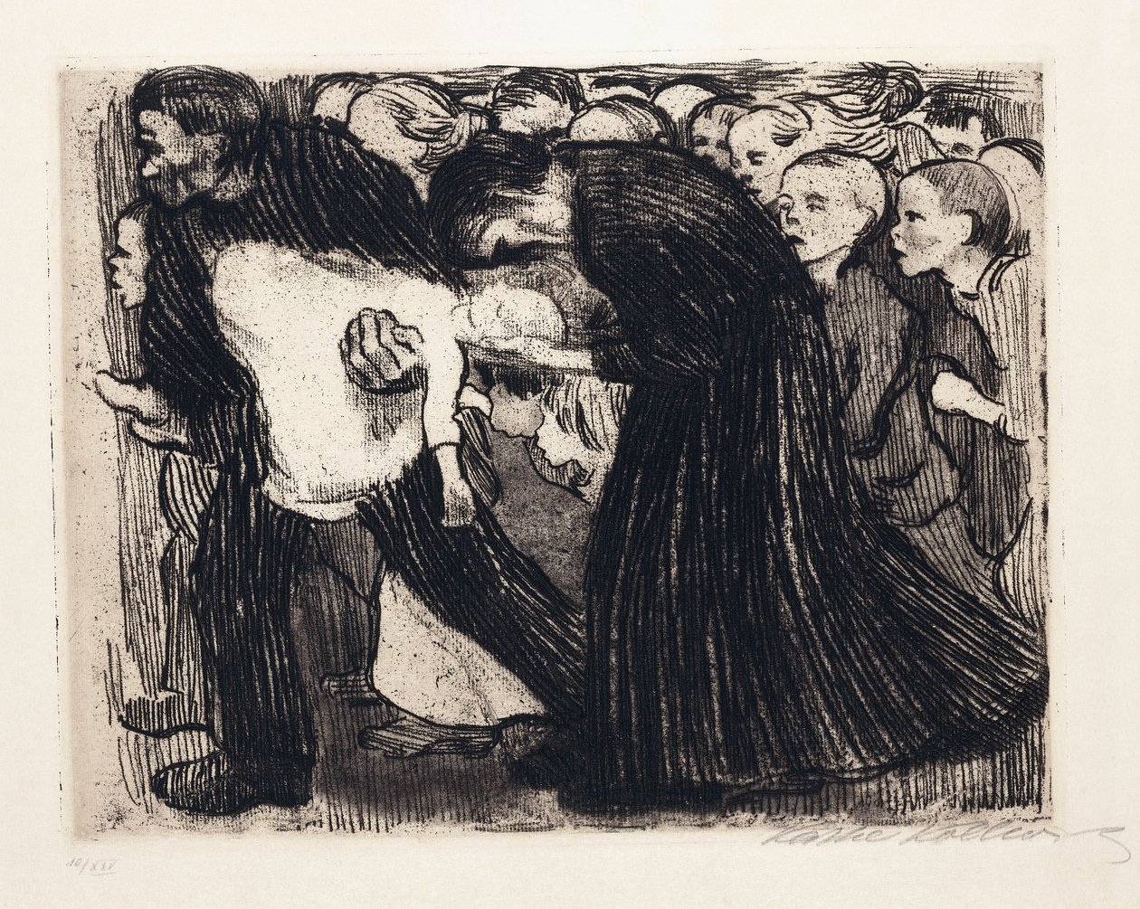 Kørt over; Uberfahren, 1910 af Käthe Kollwitz