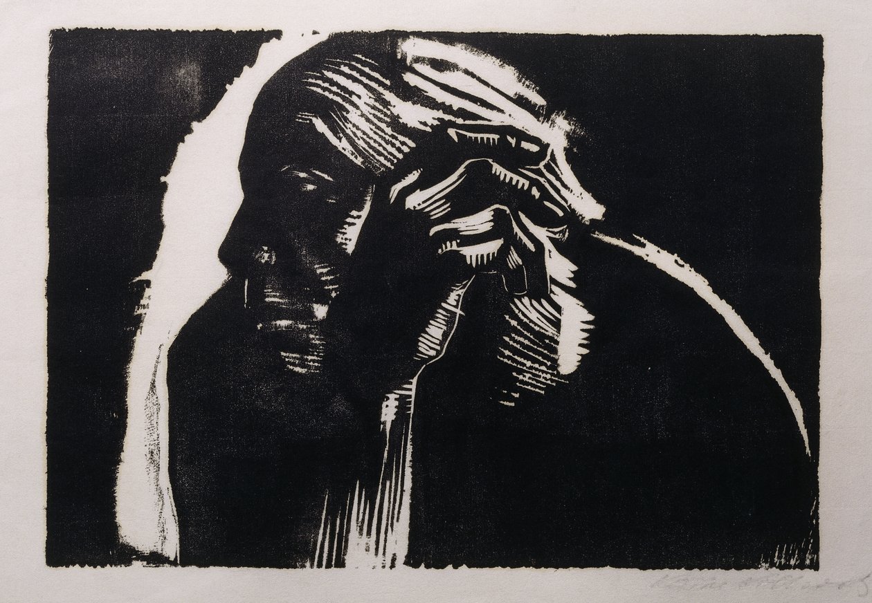 selvportræt; Selvportræt, 1924 af Käthe Kollwitz