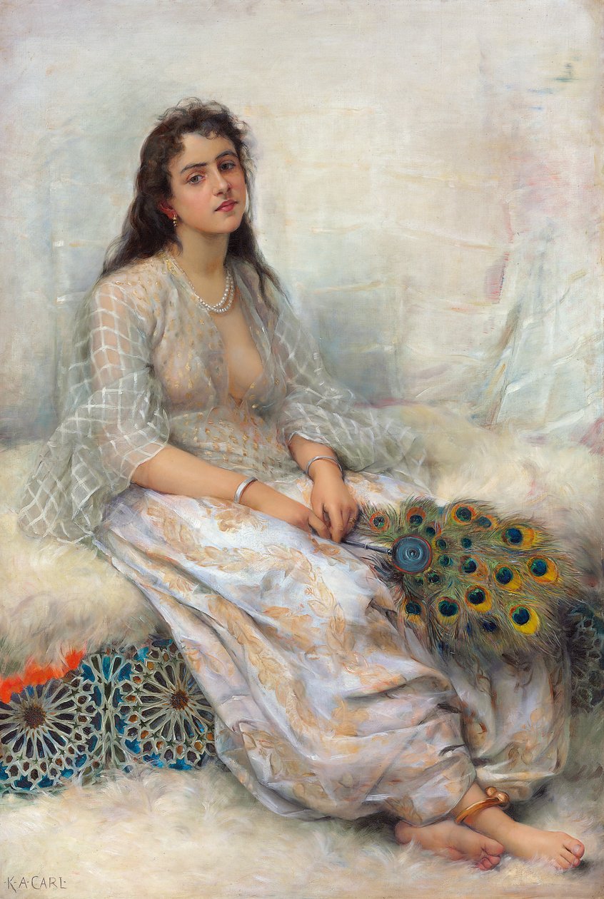 An Oriental Beauty (olie på lærred) af Katherine Augusta Carl