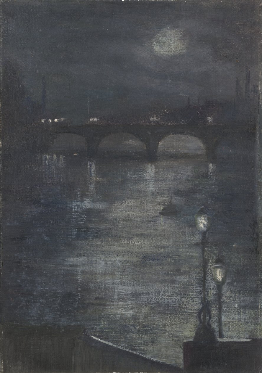 Moonlight on Themsen, London af Katherine Sophie Dreier