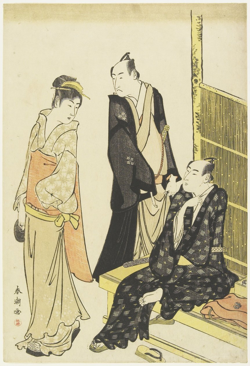 Ichikawa Monnosuke II, Onoe Matsusuke at a Teahouse, c. 1780-1795 af Katsukawa Shuncho