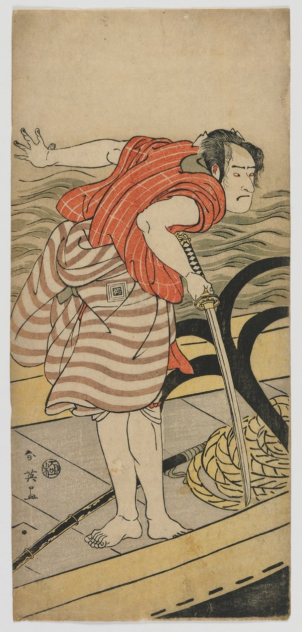 Skuespilleren Ichikawa Komazo III, Edo-periode, ca. 1791 (træblok i farver) af Katsukawa Shun ei