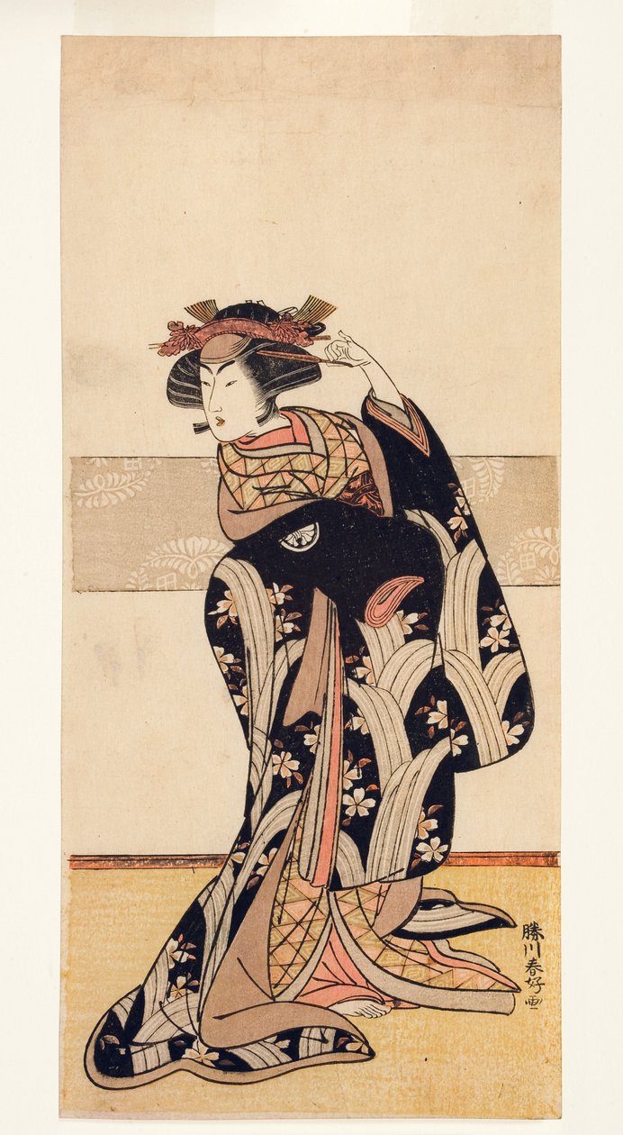 Skuespilleren Segawa Kikunojo III i en kvindelig rolle, 1774-76 (træsnit) af Katsukawa Shunko