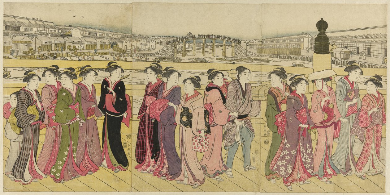 Krydser Nihonbashi-broen af Katsukawa Shuncho