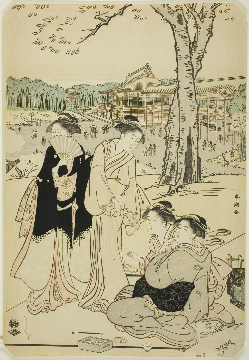 Ser Cherry Blossoms på Ueno af Katsukawa Shuncho