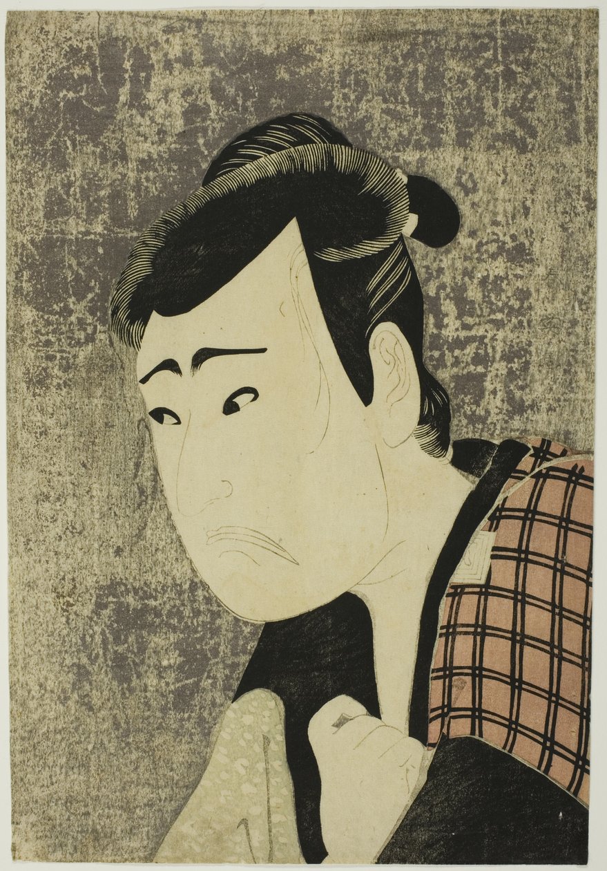 Busteportræt af skuespilleren Ichikawa Yaozo III som Tanabe Bunzo i stykket Hana-ayame Bunroku Soga (Blooming Iris: Soga Vendetta of the Bunroku Era), opført på Miyako Theater fra den femte dag i den femte måned, 1794. af Katsukawa Shun
