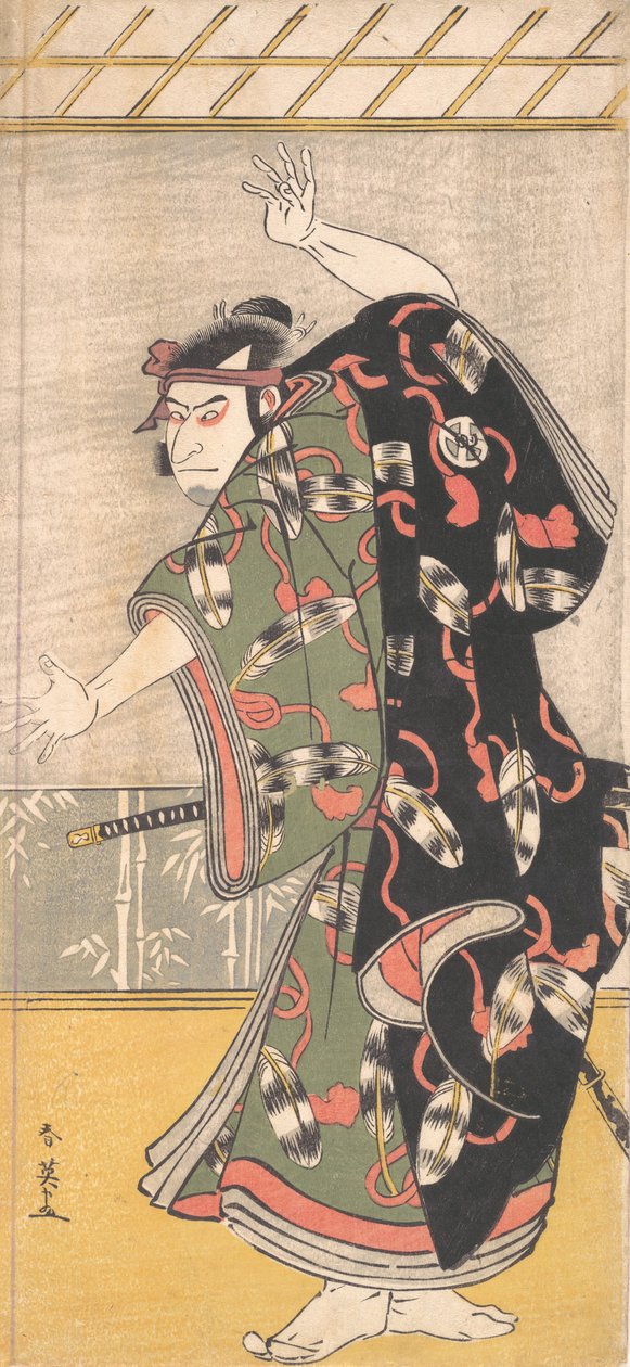 Kabuki-skuespilleren Otani Oniji III som samurai, ca. 1792. af Katsukawa Shun