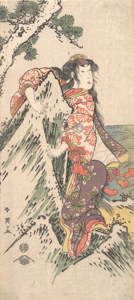 Kabuki Ac og Segawa Chrysanthemum Woman Good Member Ah Fe Mae Road, 1788. af Katsukawa Shun