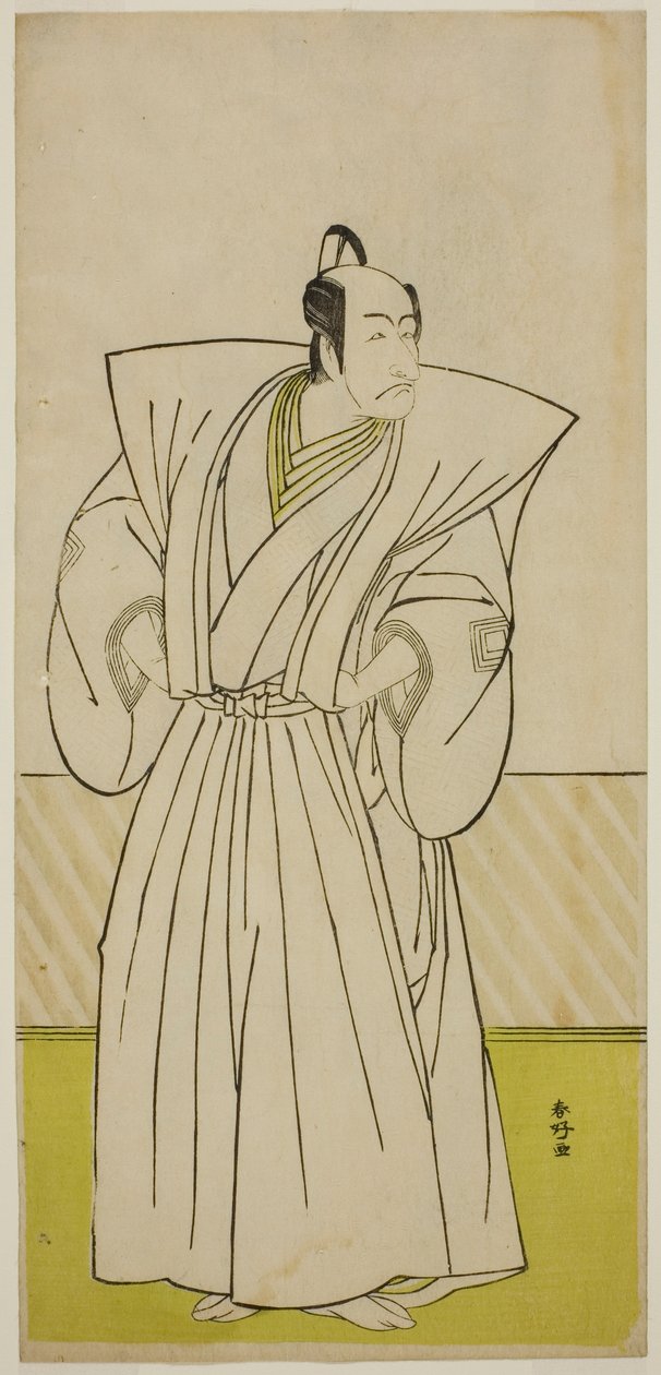 Skuespilleren Ichikawa Danjuro V som Enya Hangan () i skuespillet Kanadehon Chushin Nagori no Kura (), opført på Nakamura-teatret () i den niende måned, 1780 () af Katsukawa Shunkо̄