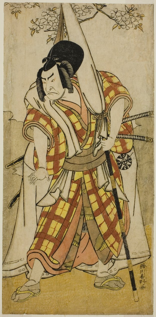 Skuespilleren Nakamura Nakazo I som Matsuo-maru i stykket Sugawara Denju Tenarai Kagami, opført på Morita-teatret i den tredje måned, 1780 af Katsukawa Shunkо̄