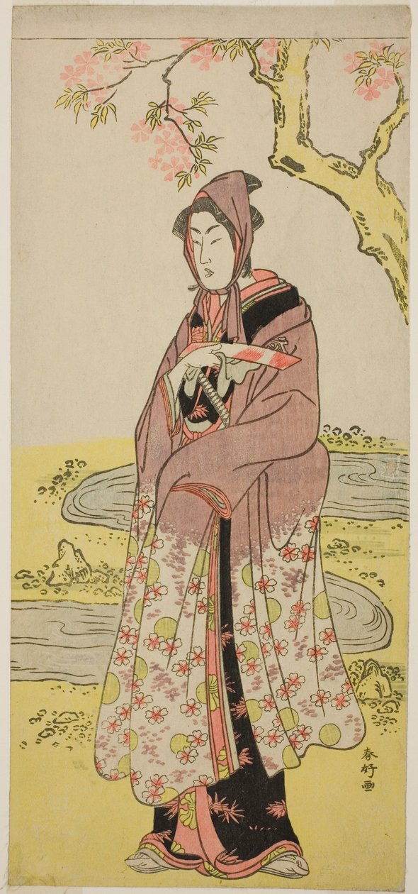 Skuespilleren Segawa Kikunojo III som Kumenosuke i skuespillet Keisei Natori Soga, opført på Kiri-teatret i den anden måned, 1788 af Katsukawa Shunkо̄