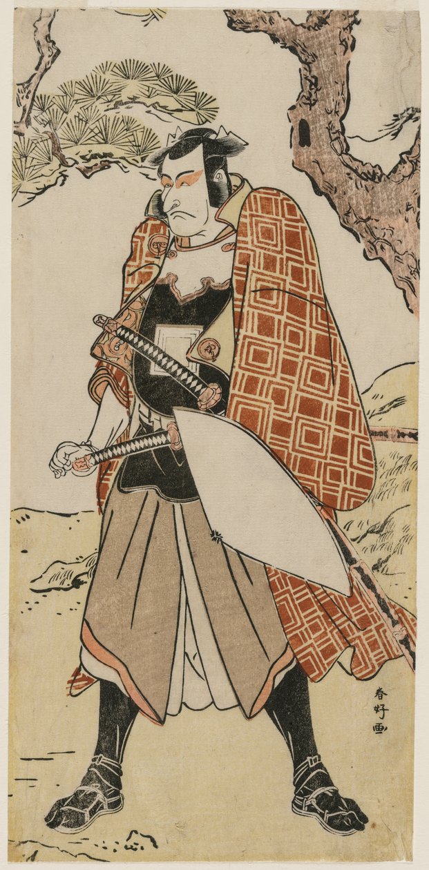 Ichikawa Danjuro V som en rejsende kriger af Katsukawa Shunko