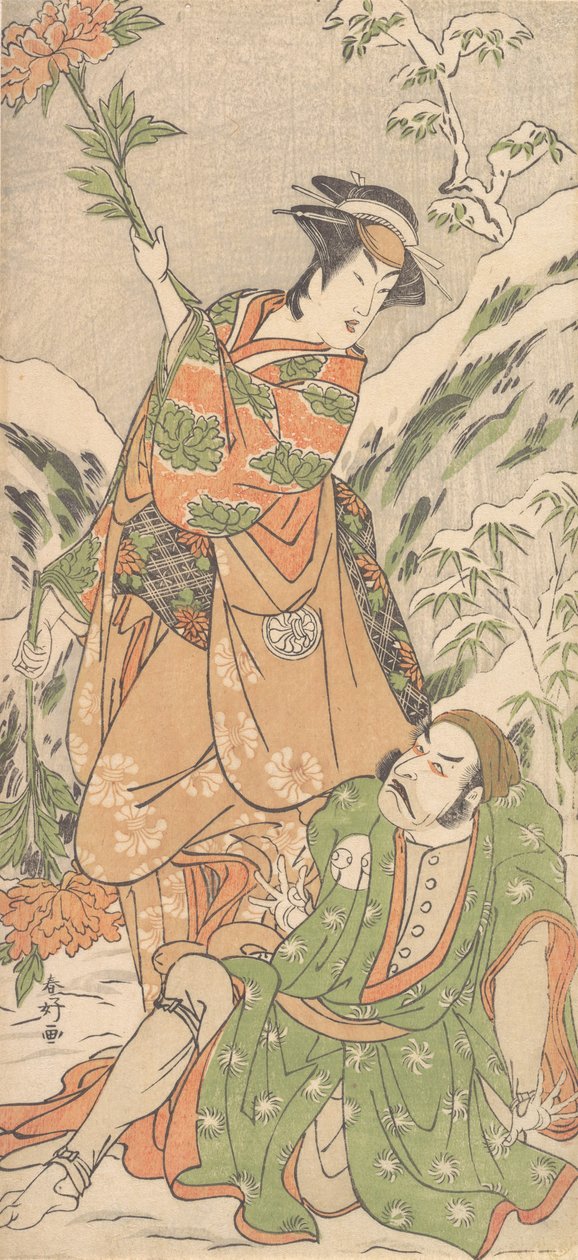 Kabuki Ac og rs Arashi Ryuzo God idé d Segawa Chrysanthemum Woman Godt, hva? 1790. af Katsukawa Shunko