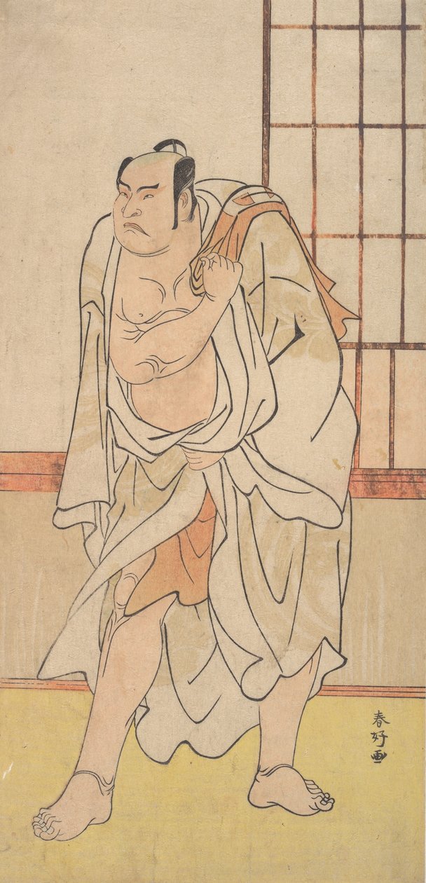 Den tredje Otani Hiroji som en wrestler, ca. 1790. af Katsukawa Shunko