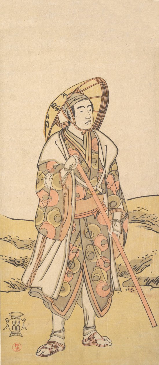 Den tredje Sawamura Sojuro som pilgrim til Kannon-helligdommen, ca. 1784-88. af Katsukawa Shunko