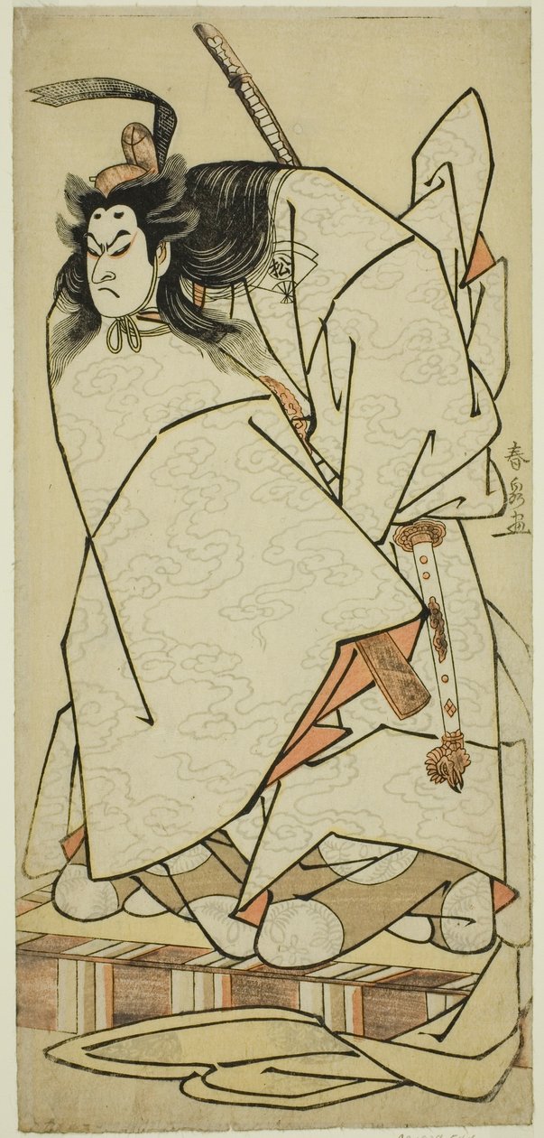 Skuespilleren Onoe Matsusuke I som Ashikaga Takauji i skuespillet Kumoi no Hana Yoshino no Wakamusha, opført på Nakamura Theatre i den ellevte måned, 1786 af Katsukawa Shunsen