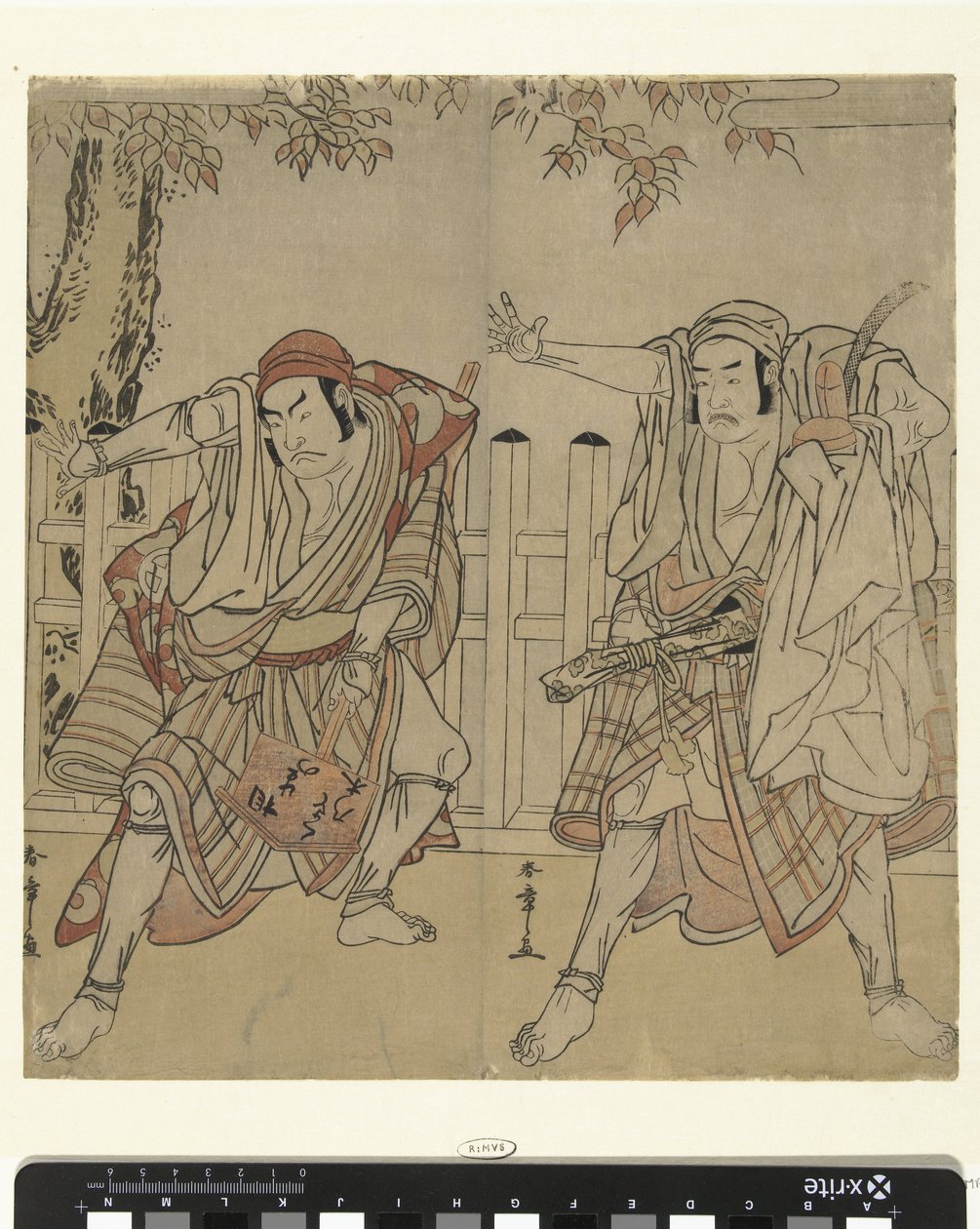 Skuespillerne Otani Hiroji III i Otani Tomoemon af Katsukawa Shunsho