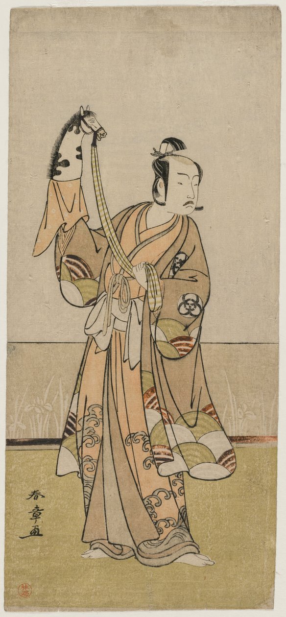 Bando Hikosaburo III Holding a Hand Pupper, midten af 1770