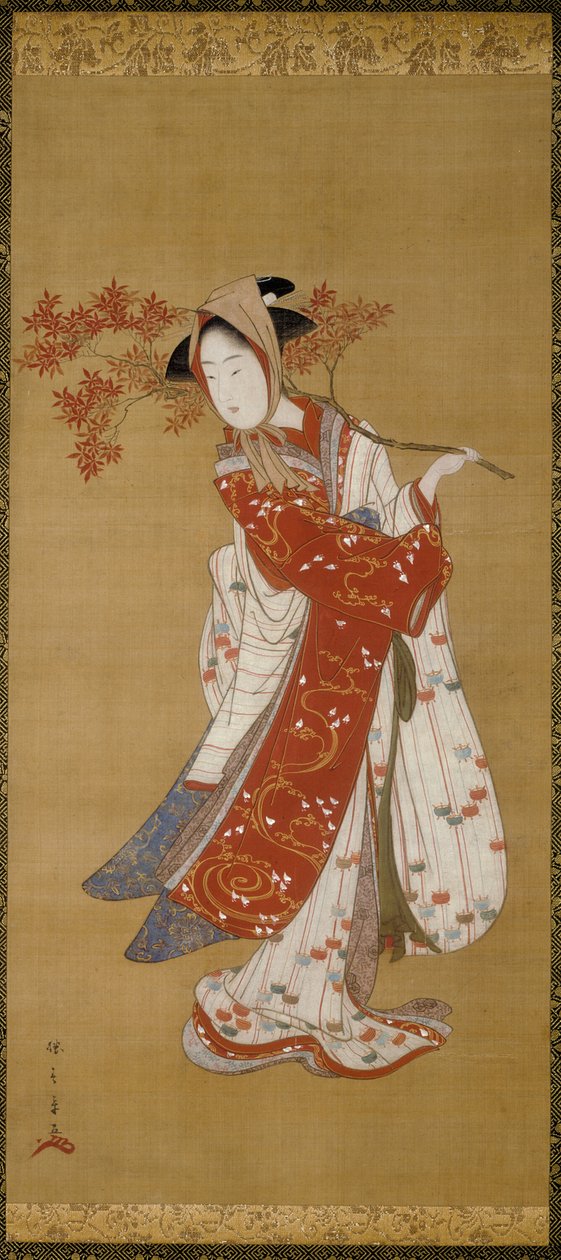 Danser med en ahorngren af Katsukawa Shunsho